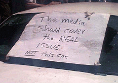 Police windshield smashed