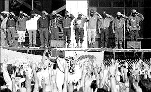 EZLN Leaders Salute at Mexico City Rally Mar 11
