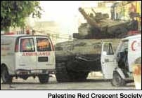 Israeli destroy ambulance