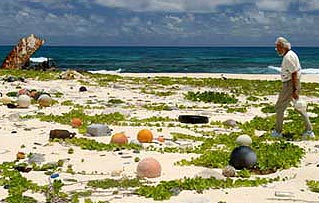 Litter on remote island