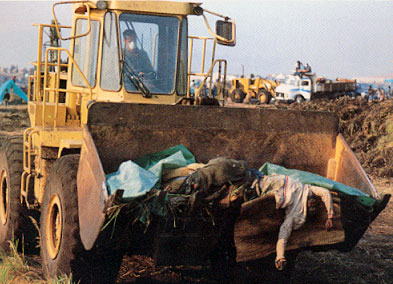Mass burial in Rwanda