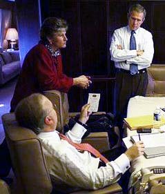 Karen Hughes & Karl Rove With Bush aboard Air Force One