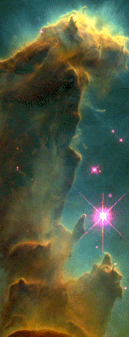 Interstellar column with stars forming