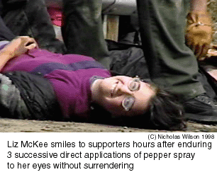 Hours after pepper spraying