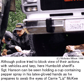 Swabbing pepper spray