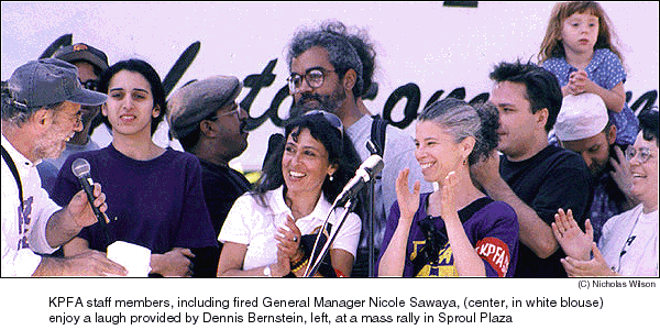 KPFA staff members at rally