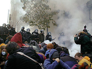 Crowd gassed (Unknown photographer)